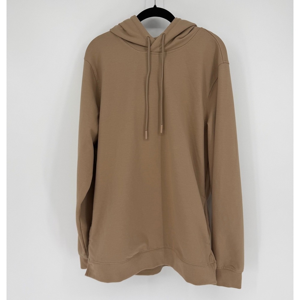 Cuts Hyperloop Split-Hem Hoodie Mens Large Tan Brown Sweatshirt Pullover